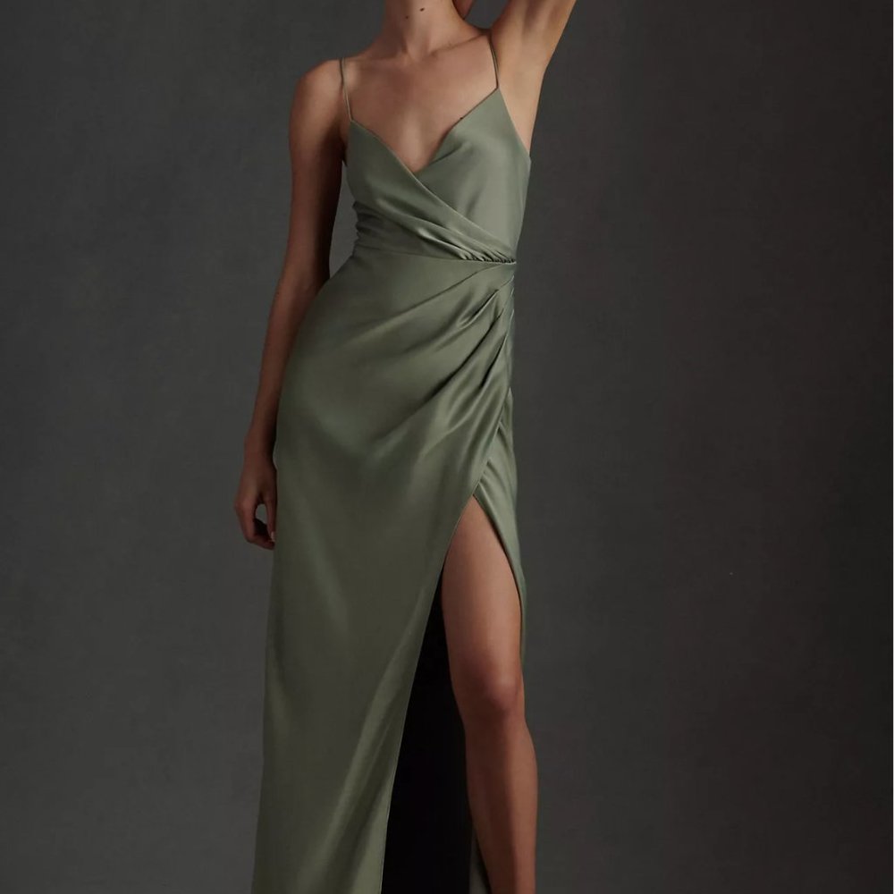 BHLDN Freya Dress, Size 2, Moss